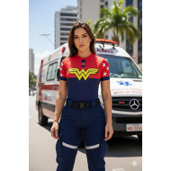 Body Manga Curta SAMU Laranja - Modelo 01 - Personalizado