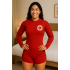 Body Manga Longa SAMU Vermelho - Modelo 02 - Personalizado