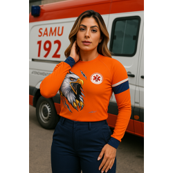 Camisa UV 50+ SAMU Laranja Modelo 01 - Feminino