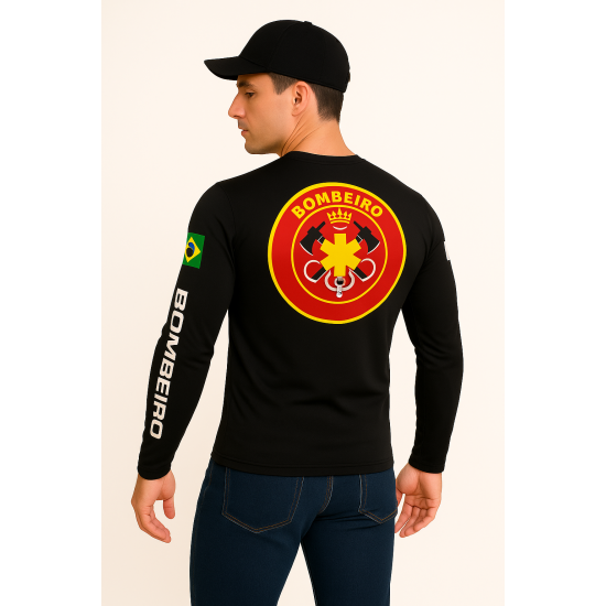 6005 CAMISA MANGA LONGA UV 50+ PRETA