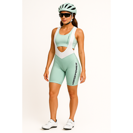 Bretelle Ciclismo Feminino Verde água  Modelo 01