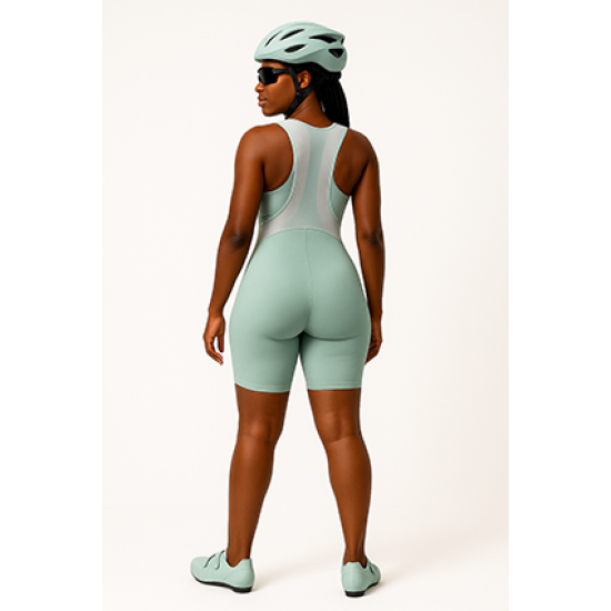 Bretelle Ciclismo Feminino Verde água  Modelo 01